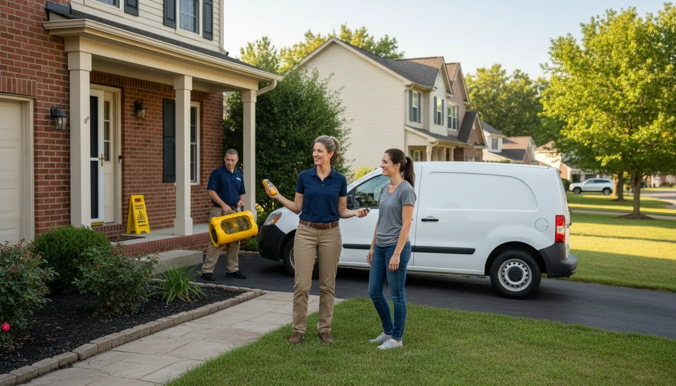 Residential water damage restoration in Sidell, IL